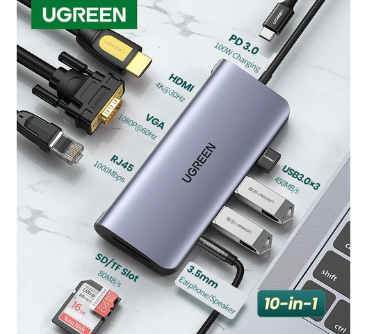 Ugreen USB-C Multifunction 10 in 1 USB HUB,