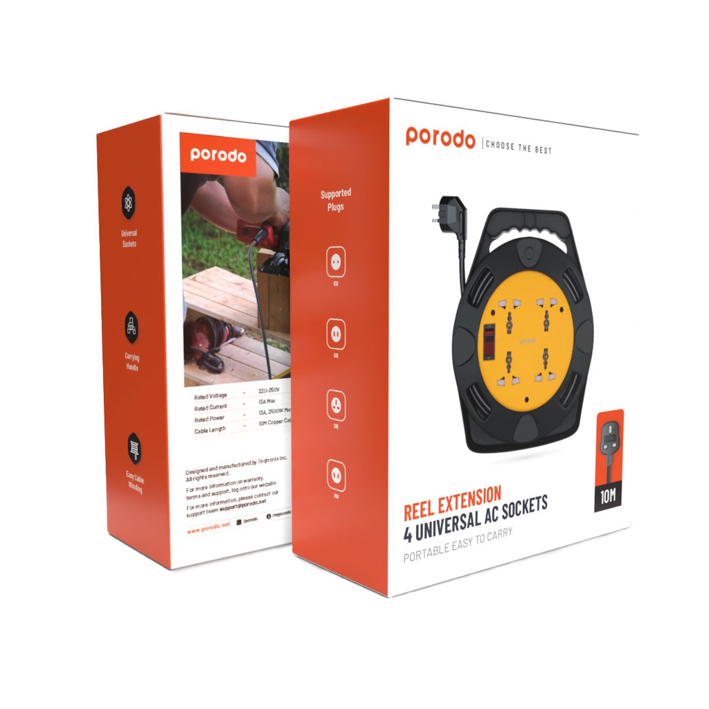 Porodo 4AC Extension Cable