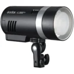 300Ws, Recycling: 0.01 to 1.5 Seconds 9-Stop Power Range, HSS to 1/8000 sec Li-Ion Battery: 300 Full Power Flashes LED Modeling Light: 3000 to 6000K Includes Charger and Carry Bag